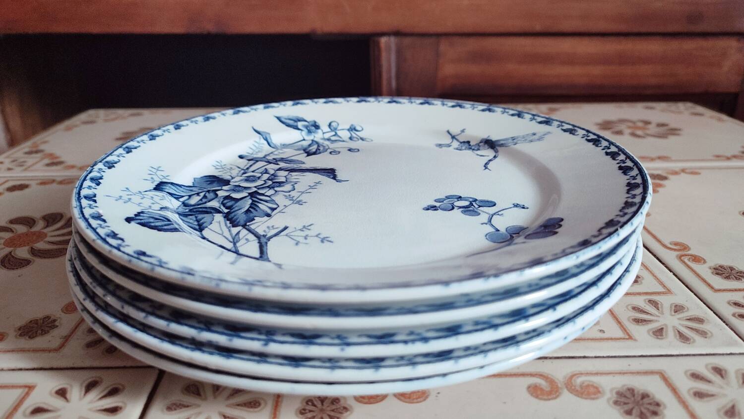 5 Carmen dinner plates by UetC Sarreguemines
