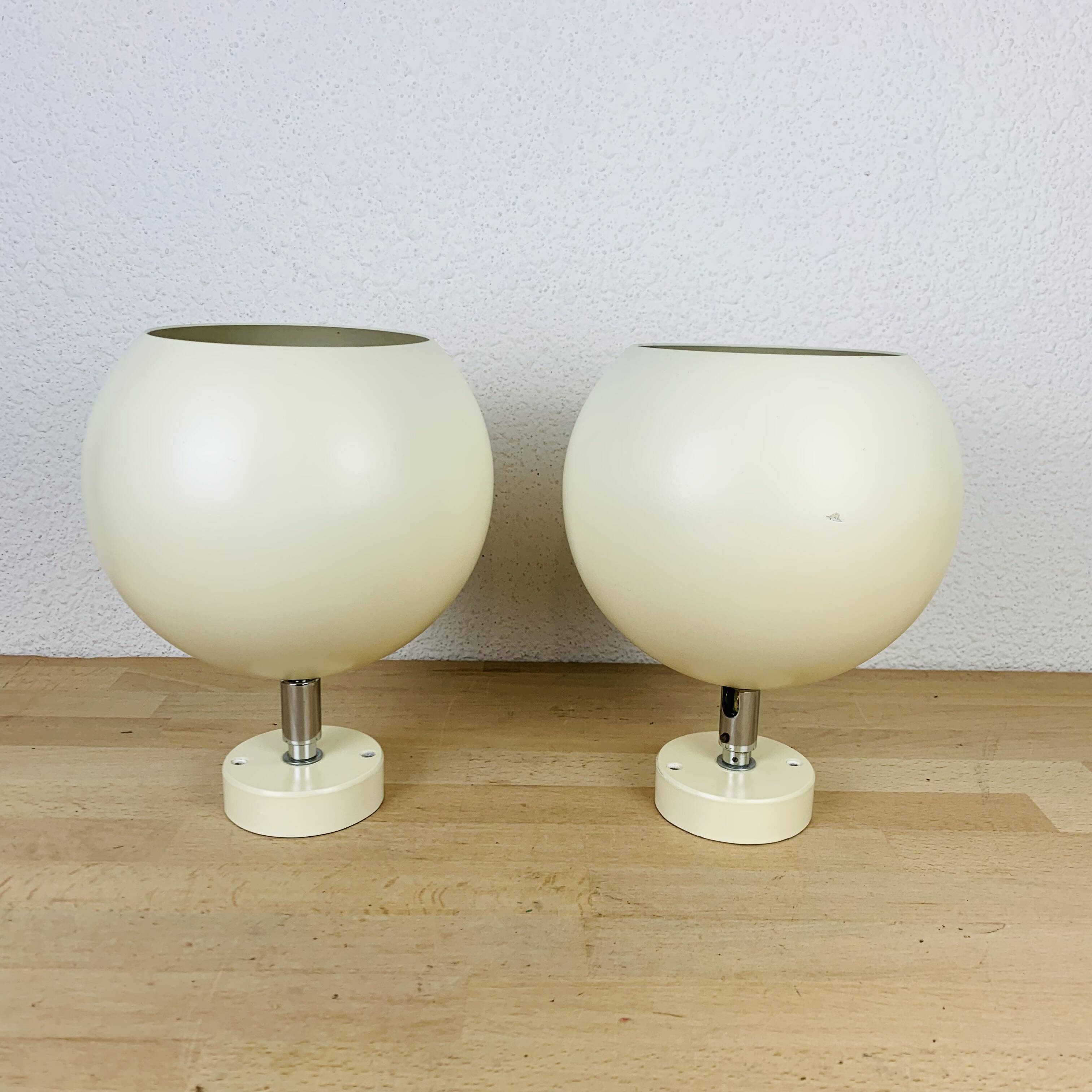 Paire d'appliques spots eyeball orientable, style space age, 70