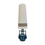 Blue ceramic floor lamp, Fat Lava, double lighting, 70s