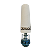 Lampe de sol en céramique bleue, Fat Lava, double éclairage, années 70