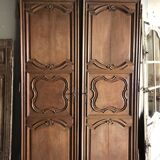 Pair of cupboard doors - Oak, late 18th century