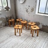 Set of 6 Olof Ottelin stools, Finland 1950.