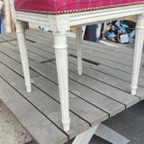Series of 6 Louis XVI style chairs matte white laque