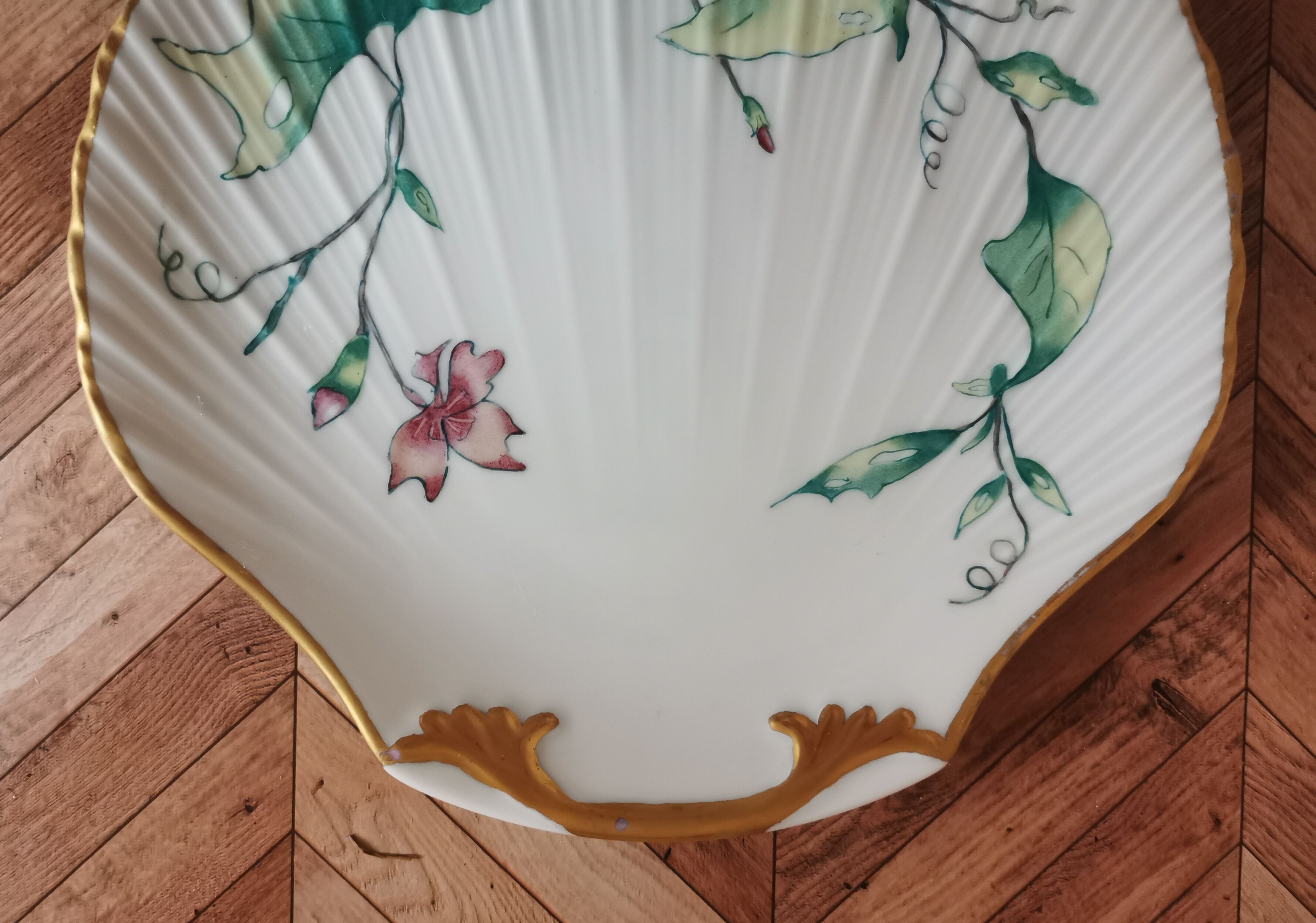 Limoges flower decoration shell plate Limoges