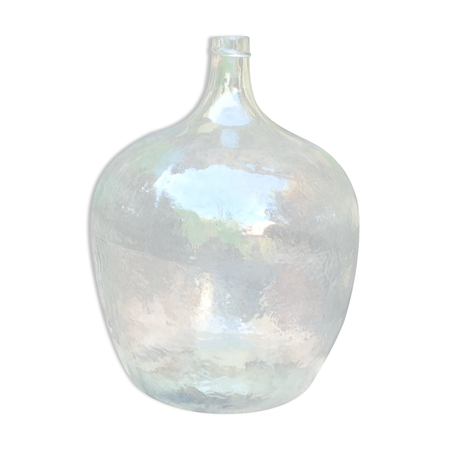 An old "Dame-jeanne" in blown glass, beginning of the nineteenth century