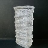 Frosted effect glass vase from the 70s