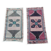 Lot de 2 tapis turcs vintage faits main
