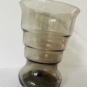Vintage Leerdam Vase. Glass vase K.P.C. De Bazel. 1920's smoke glass vase Model S.