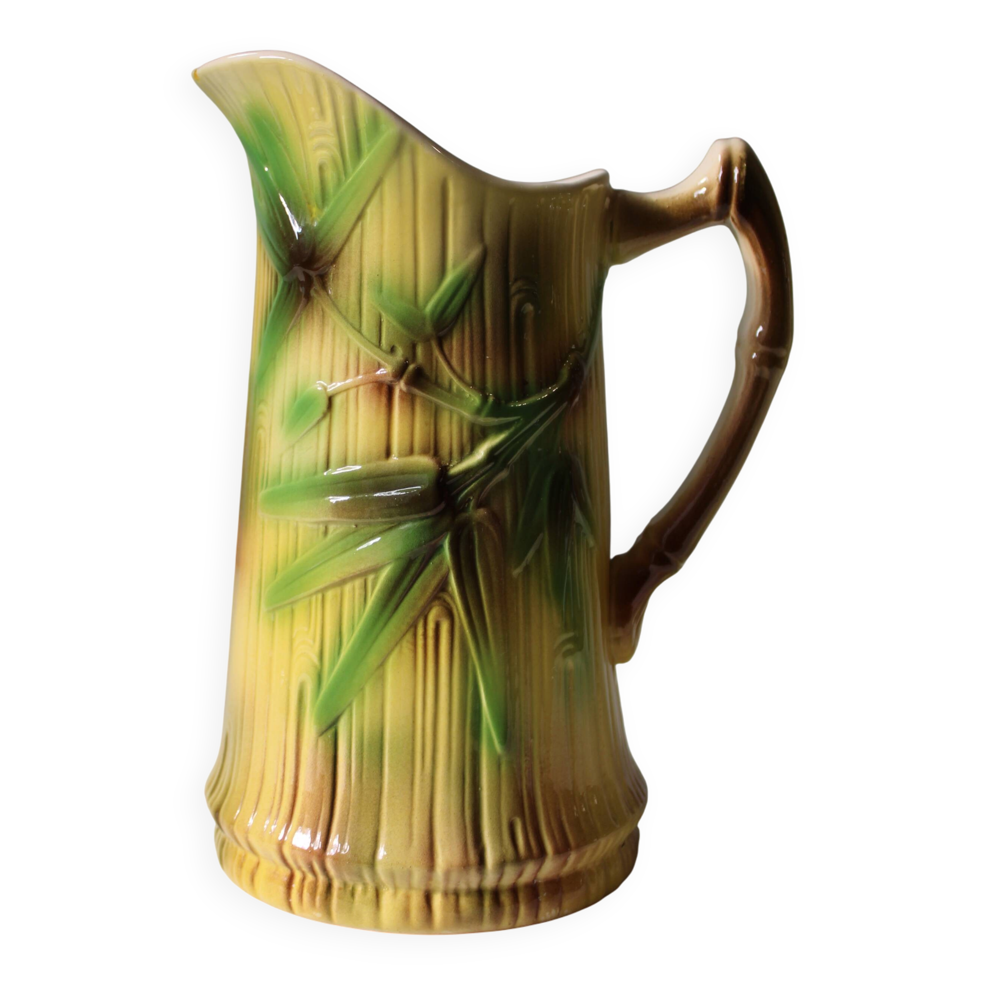 Vintage barbotine bamboo cradle Saint Clément