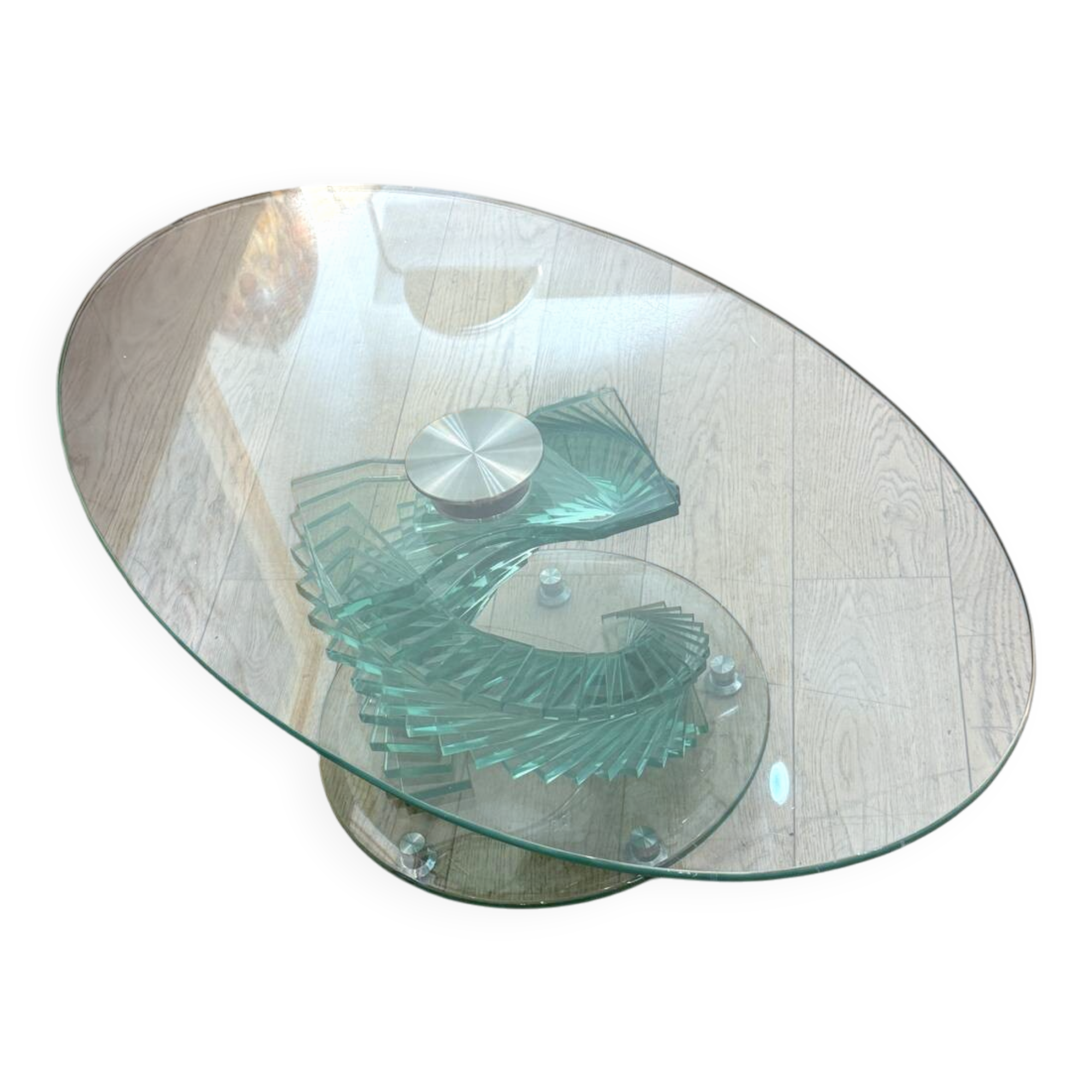 Glass coffee table, France, circa 1980