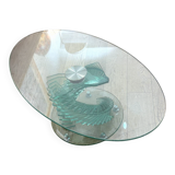 Glass coffee table, France, circa 1980