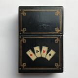 Box for card game period napoleon III in boiled cardboard