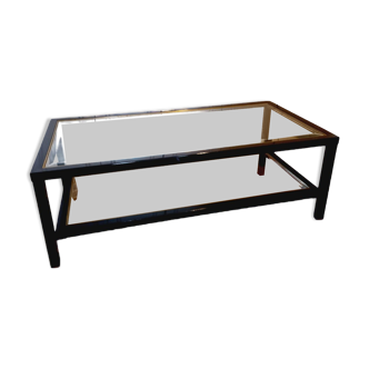 Metal coffee table and beveled glass