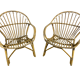 Paire de fauteuils rotin