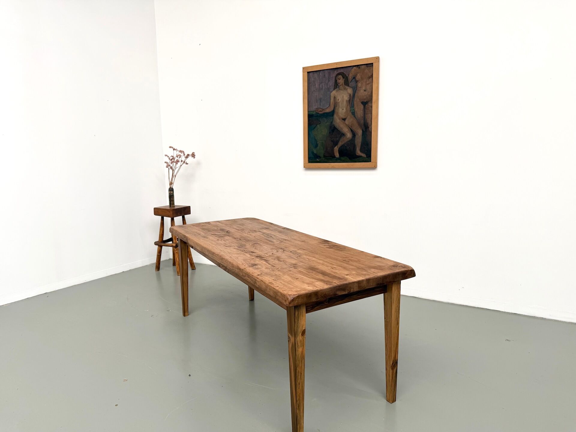Table de ferme vintage en peuplier