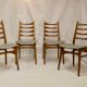 Set of 4 Scandinavian chairs year 50-60 restored anti-stain fabric gray cloud.