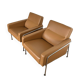 2 fauteuils en cuir design Arne Jacobsen