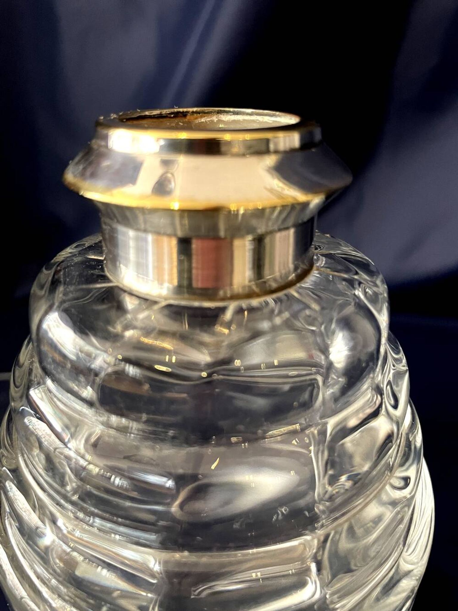 1930s-1940s liquor service in glass and silver metal