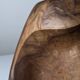Sculptural table lamp in carved olive wood, organic modern 1970s