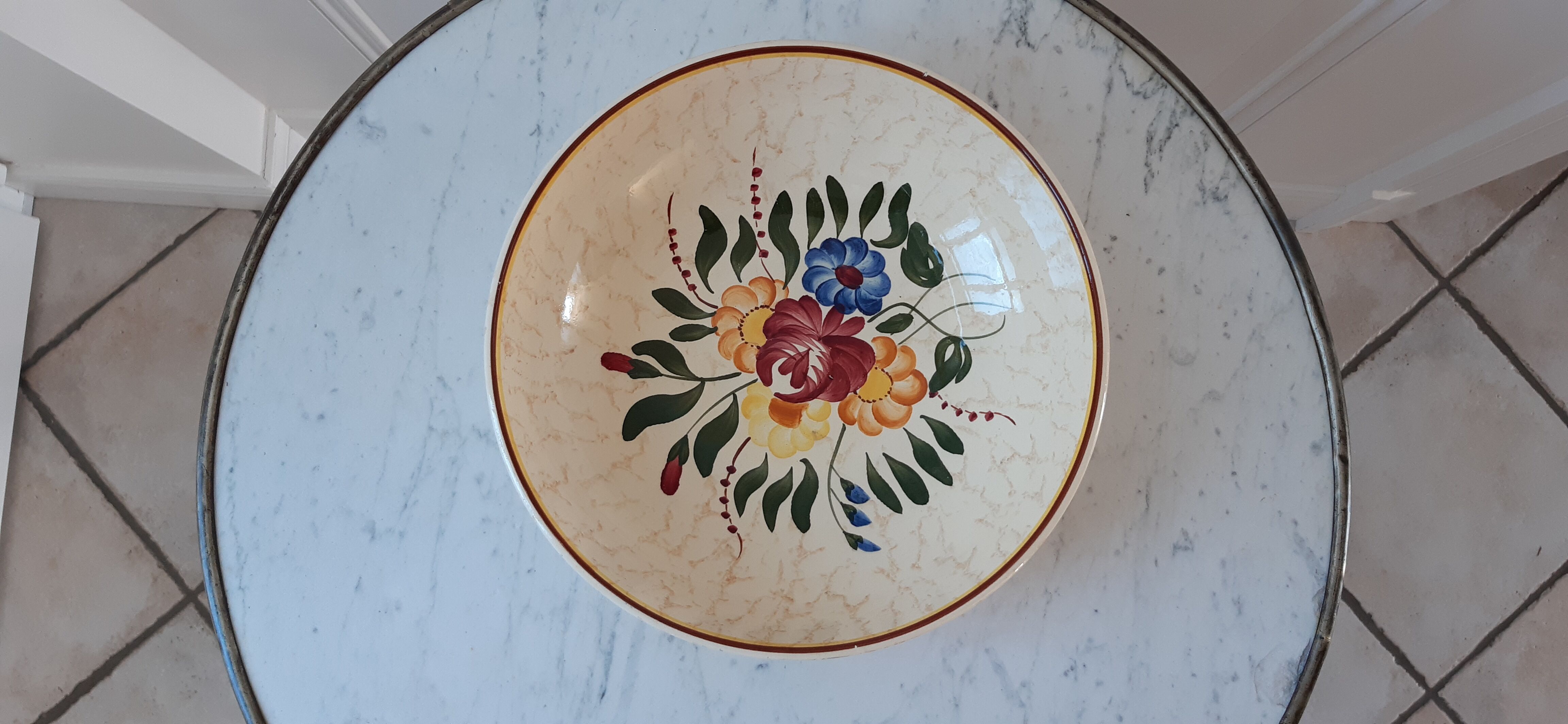 Salad bowl longchamp hand painted years 30-40