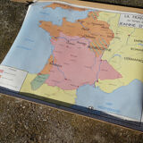 Rossignol school poster historic map No.9 - 10 Jeanne D'Arc and Louis XI