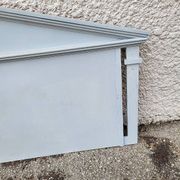 HEADBOARD IN WOOD PAINTED GREY, RECENT HANDMADE MANUFACTURE