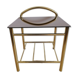 Side table gilded metal and glass
