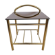 Side table gilded metal and glass