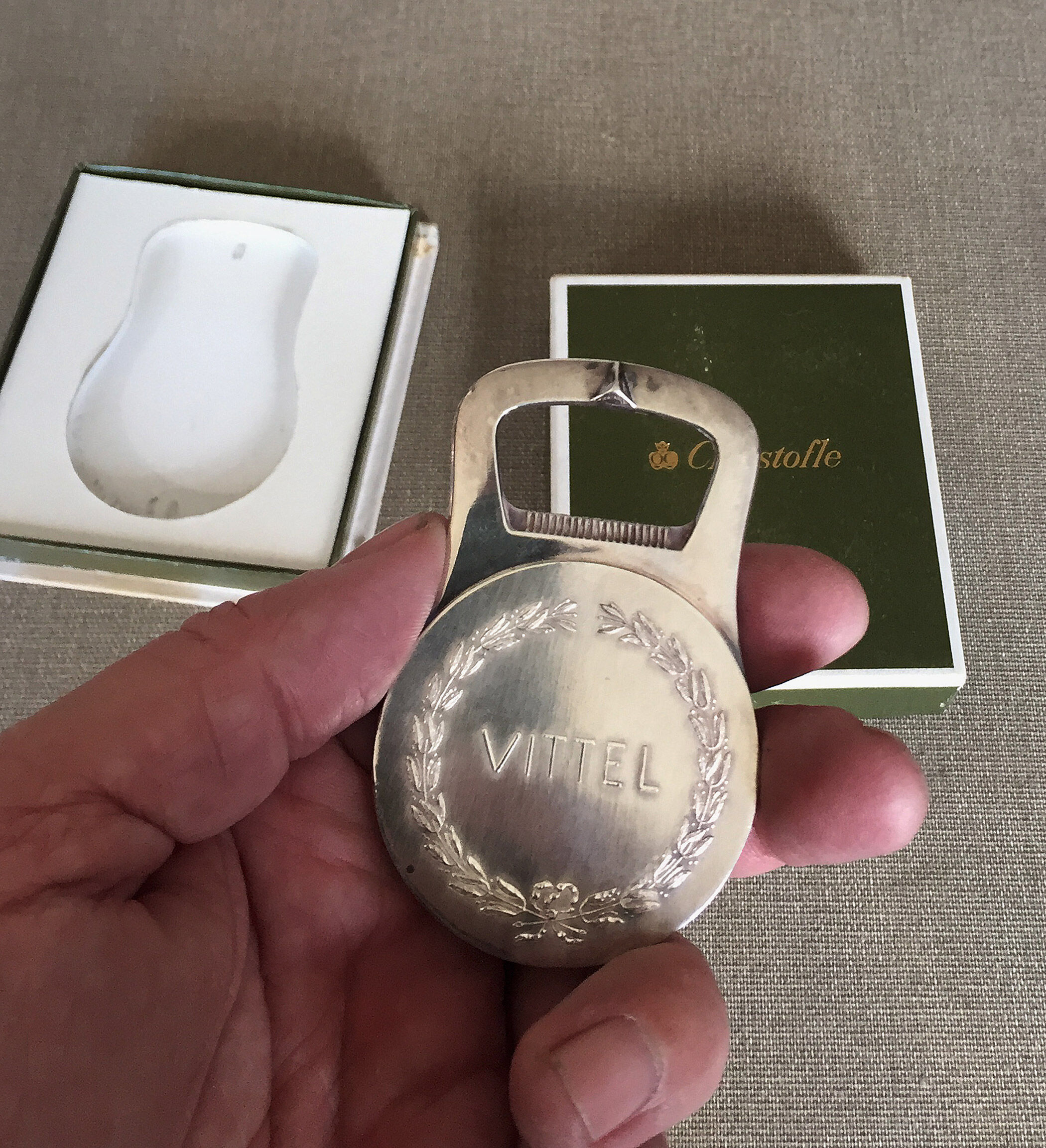Christofle Paris Gallia series bottle opener for Vittel