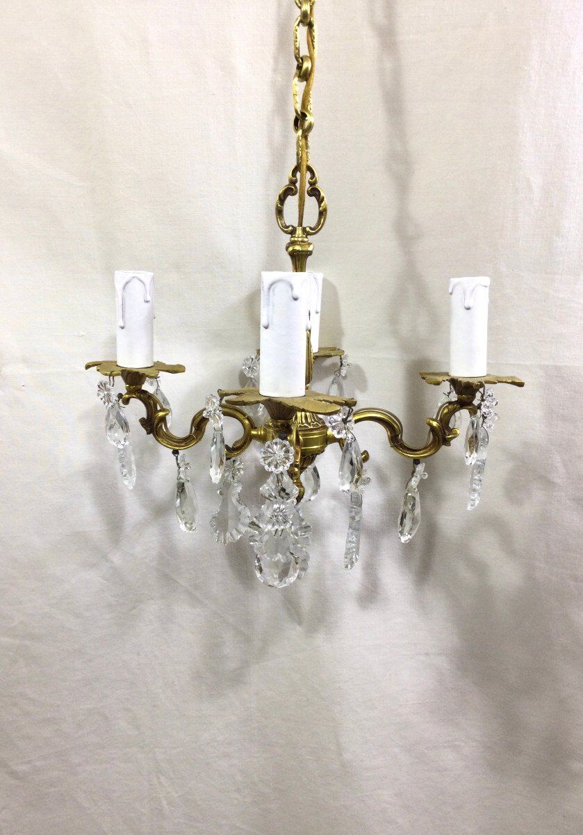 Chandelier 4 lights bronze and grapevines