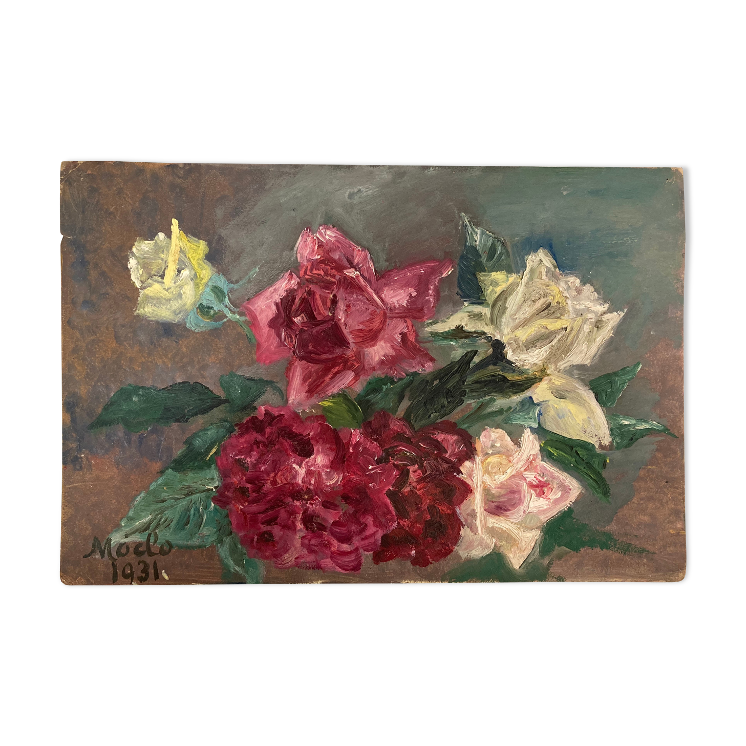 Peinture aux roses vintage