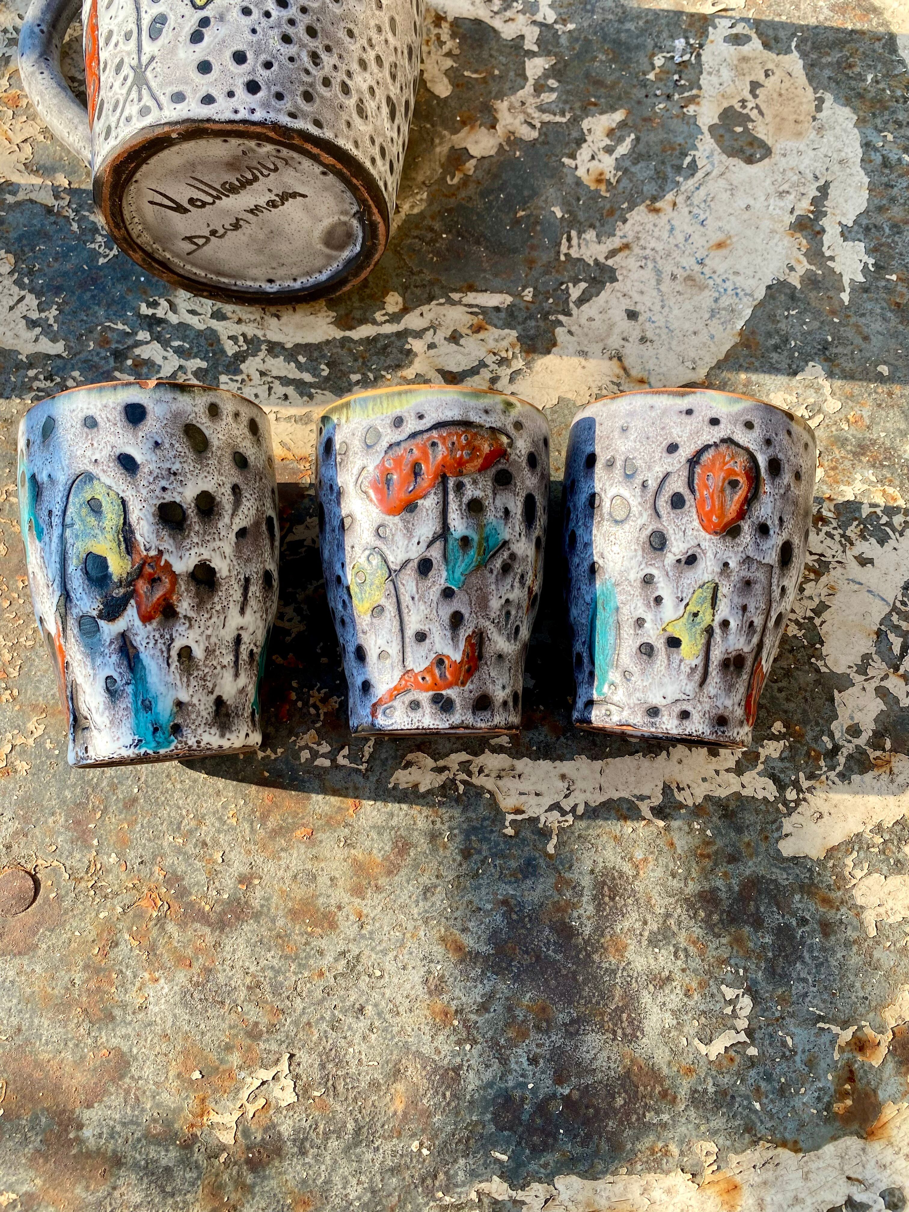 Pichet et verres Vallauris