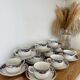 Set of 10 antique cups and saucers Digoin Sarreguemines
