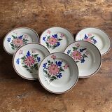 Flat plates Terre de fer Motif Floral St-Amand 6 pieces