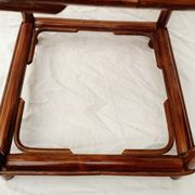 Rattan and smoked glass side table