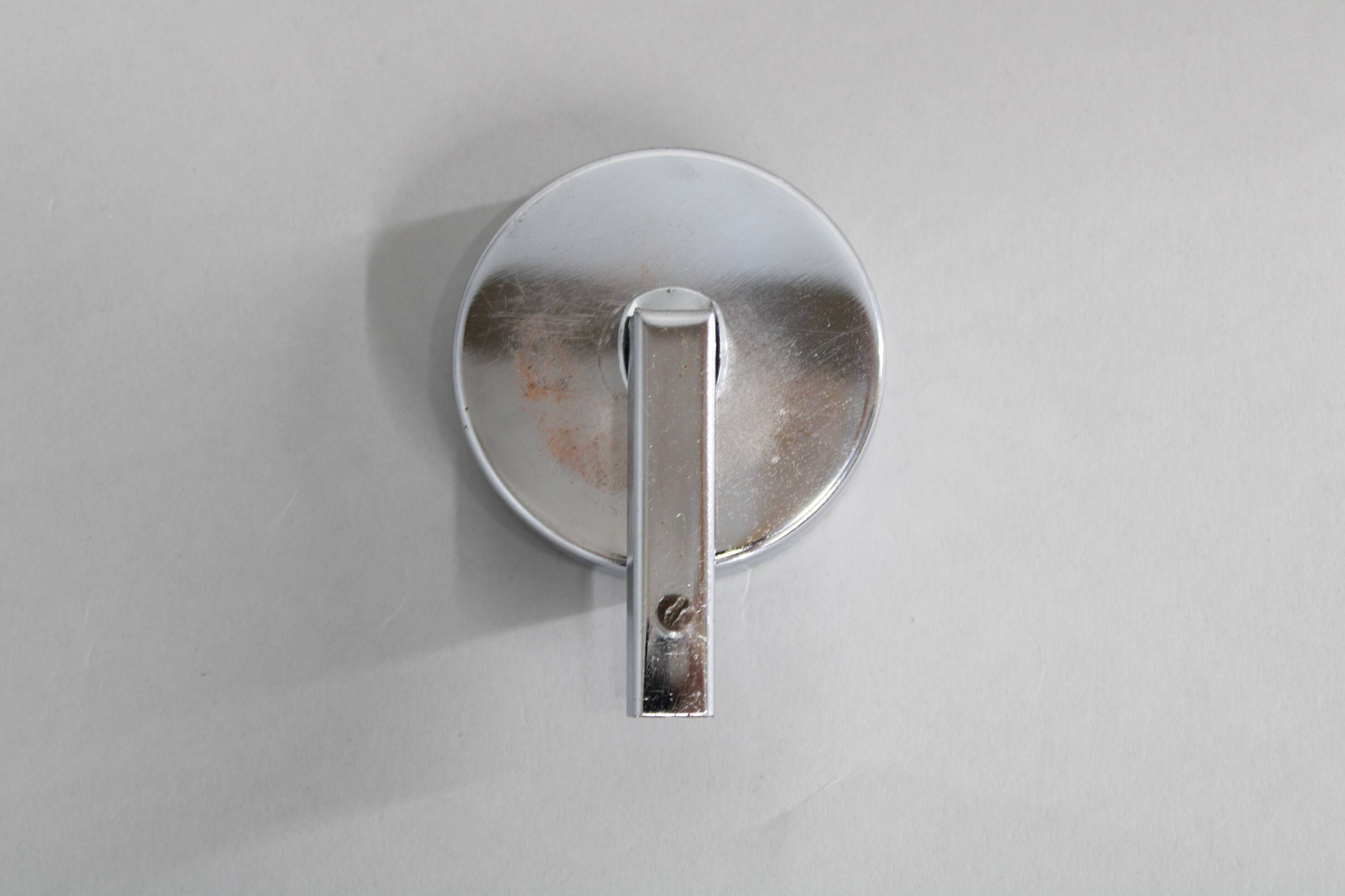 1930s Bauhaus tubular wall light, chrome & creamy glass, Czechoslovakia
