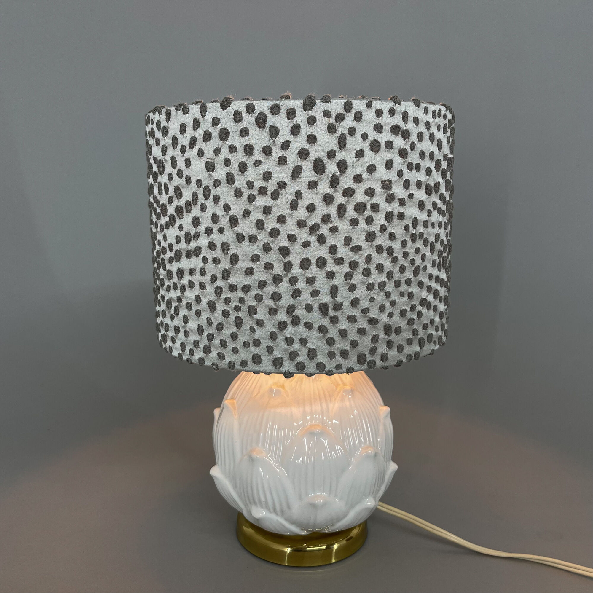 Lampe de table italienne en céramique émaillée d’artichaut du milieu du siècle