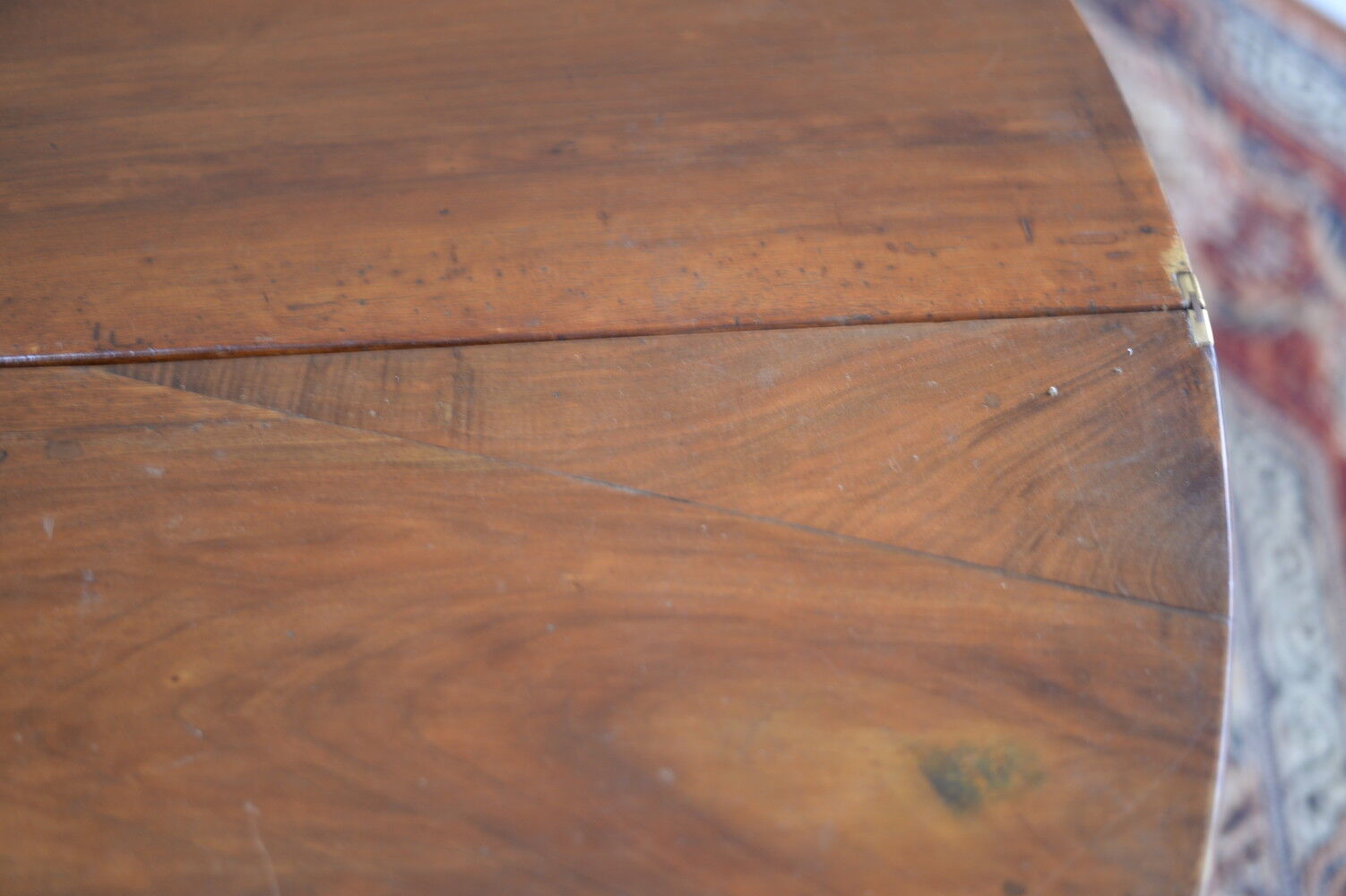 Ancient half moon walnut table