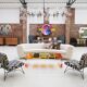 Studio Superego Modern Multicolor Plexiglass and Brass Feet Italian Coffee Table