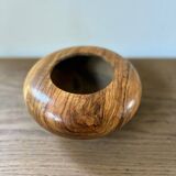 Vintage walnut wood empty pocket cup