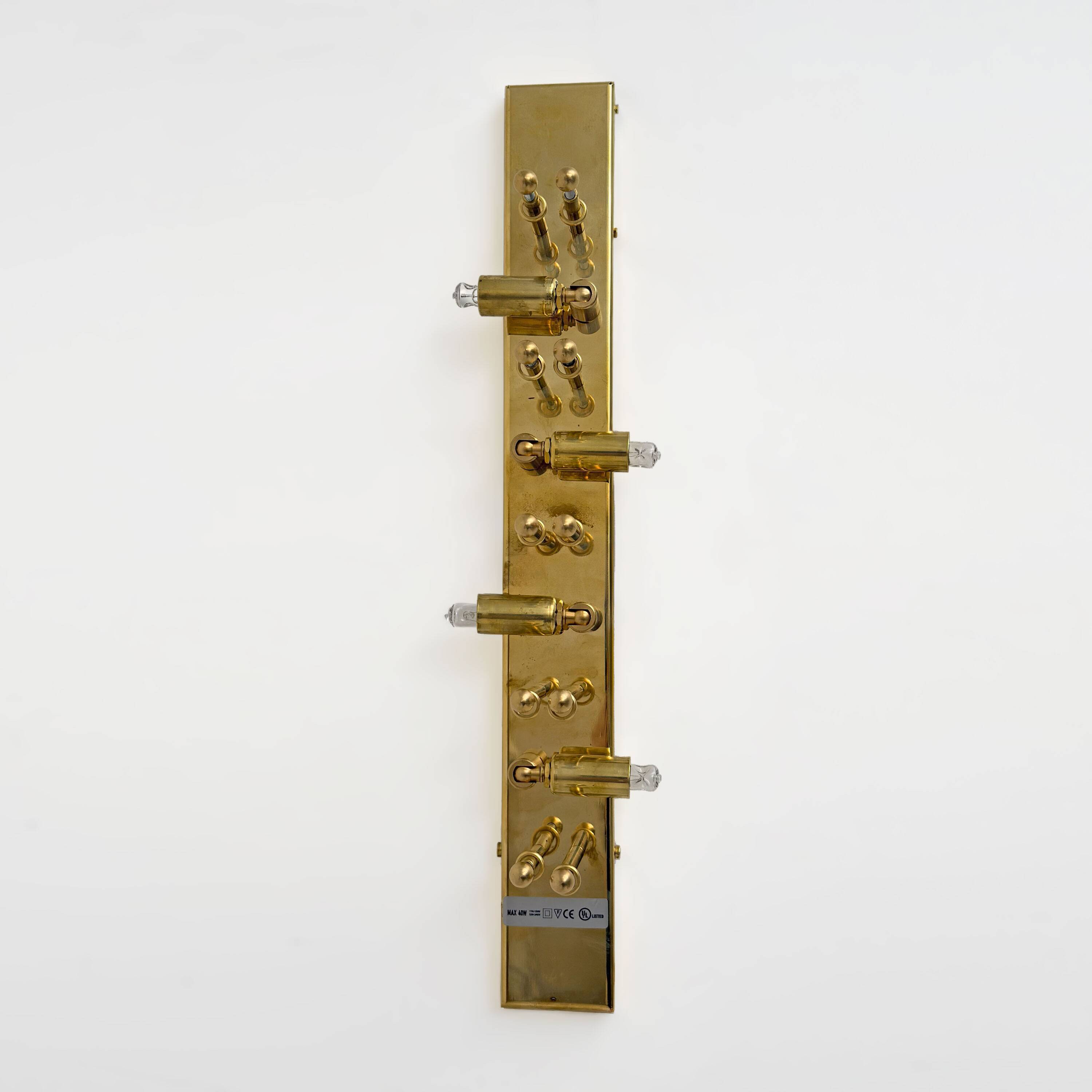 Pair of Murano Glass and Brass Wall Sconces