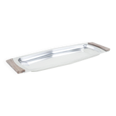 Rectangular stainless steel tray, Danish design, 1970s, made in Denmark