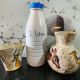 set of jug and ceramic cup handmade decorated with gazelle and deer