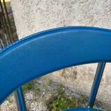 Série de 6 fauteuils design italien en cuir et métal chromé vintage