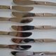 12 table knives silver metal handles & stainless steel blades 22 cm