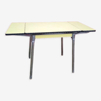 Yellow formica table with extensions