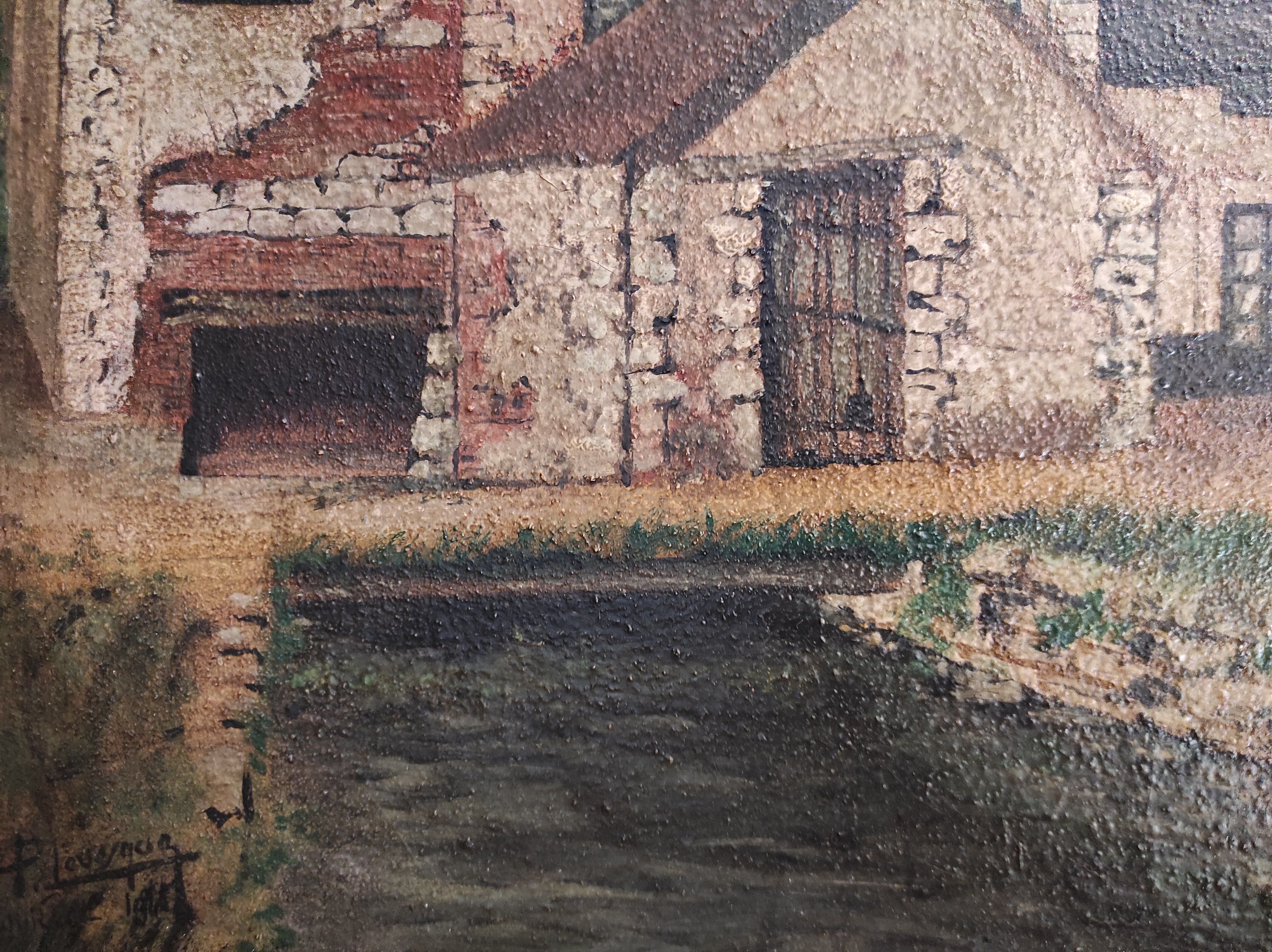 Vintage French oil painting, signed Levergne, 1958