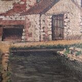 Vintage French oil painting, signed Levergne, 1958