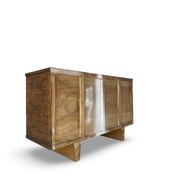 A vintage Italian chest of drawers, made of veneered walnut and solid wood,