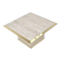 Square coffee table from the 70s in travertine and brass.